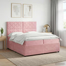 vidaXL Boxspring ágy matraccal Rózsaszín 200 x 200 cm Bársony