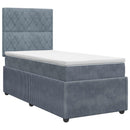 vidaXL Boxspring ágy matraccal Sötétszürke Egyszemélyes Bársony
