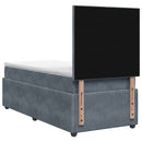 vidaXL Boxspring ágy matraccal Sötétszürke Egyszemélyes Bársony