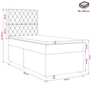 vidaXL Boxspring ágy matraccal Sötétszürke Egyszemélyes Bársony
