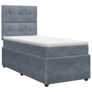 vidaXL Boxspring ágy matraccal Sötétszürke Egyszemélyes Bársony