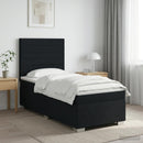 vidaXL Boxspring ágy matraccal fejtámlával Fekete 90 x 190 cm Szövet