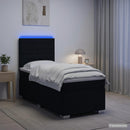 vidaXL Boxspring ágy matraccal fejtámlával Fekete 90 x 190 cm Szövet