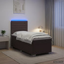 vidaXL Boxspring ágy matraccal Sötét Barna 90 x 200 cm Szövet