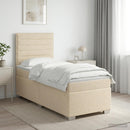 vidaXL Boxspring ágy matraccal Krémszínű 100 x 200 cm Szövet