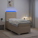 vidaXL Boxspring ágy matraccal Krémszínű 100 x 200 cm Szövet
