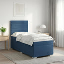 vidaXL Boxspring ágy matraccal LED szalagokkal Kék 90 x 190 cm Szövet