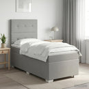 vidaXL Boxspring ágy matraccal és LED-del Világosszürke 90 x 190 cm