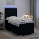 vidaXL Boxspring ágy matraccal fejtámlával Fekete 90 x 200 cm Szövet