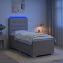 vidaXL Boxspring ágy matraccal fejtámlával Tópszínű 90 x 200 cm Szövet