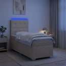 vidaXL Boxspring ágy matraccal Krémszínű 90 x 200 cm Szövet