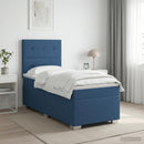 vidaXL Boxspring ágy matraccal LED szalagokkal Kék 80 x 200 cm Szövet