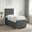 vidaXL Boxspring ágy matraccal és LED-del Sötétszürke 90 x 190 cm