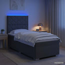 vidaXL Boxspring ágy matraccal és LED-del Sötétszürke 90 x 190 cm
