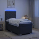 vidaXL Boxspring ágy matraccal és LED-del Sötétszürke 90 x 190 cm