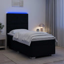 vidaXL Boxspring ágy matraccal fejtámlával Fekete 80 x 200 cm Szövet
