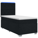 vidaXL Boxspring ágy matraccal fejtámlával Fekete 80 x 200 cm Szövet