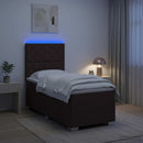 vidaXL Boxspring ágy matraccal Sötét Barna 100 x 200 cm Szövet