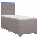 vidaXL Boxspring ágy matraccal fejtámlával Tópszínű 80 x 200 cm Szövet