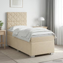 vidaXL Boxspring ágy matraccal Krémszínű 100 x 200 cm Szövet