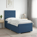 vidaXL Boxspring ágy matraccal LED szalagokkal Kék 100 x 200 cm Szövet