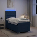 vidaXL Boxspring ágy matraccal LED szalagokkal Kék 100 x 200 cm Szövet