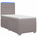 vidaXL Boxspring ágy matraccal fejtámlával Tópszínű 90 x 190 cm Szövet
