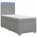 vidaXL Boxspring ágy matraccal Világosszürke 90 x 200 cm Szövet