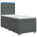 vidaXL Boxspring ágy matraccal Sötétszürke 90 x 200 cm Szövet