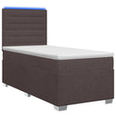 vidaXL Boxspring ágy matraccal Sötét Barna 90 x 200 cm Szövet