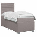 vidaXL Boxspring ágy matraccal fejtámlával Tópszínű 90 x 200 cm Szövet