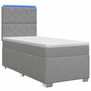 vidaXL Boxspring ágy matraccal Világosszürke 90 x 200 cm Szövet