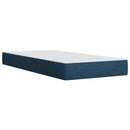 vidaXL Boxspring ágy matraccal LED szalagokkal Kék 100 x 200 cm Szövet