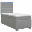 vidaXL Boxspring ágy matraccal Világosszürke 100 x 200 cm Szövet