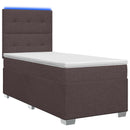 vidaXL Boxspring ágy matraccal Sötét Barna 100 x 200 cm Szövet