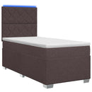 vidaXL Boxspring ágy matraccal Sötét Barna 100 x 200 cm Szövet