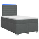 vidaXL Boxspring ágy matraccal Sötétszürke 120 x 190 cm Szövet