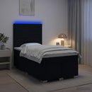 vidaXL Boxspring ágy matraccal fejtámlával Fekete 120 x 190 cm Szövet