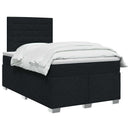 vidaXL Boxspring ágy matraccal fejtámlával Fekete 120 x 190 cm Szövet