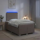 vidaXL Boxspring ágy matraccal Tópszínű 120 x 190 cm Szövet