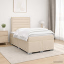 vidaXL Boxspring ágy matraccal Krémszínű 120 x 200 cm Szövet