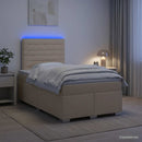 vidaXL Boxspring ágy matraccal Krémszínű 120 x 200 cm Szövet