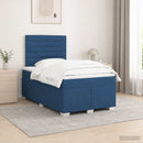 vidaXL Boxspring ágy matraccal LED szalagokkal Kék 120 x 200 cm Szövet