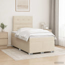 vidaXL Boxspring ágy matraccal Krémszínű 120 x 200 cm Szövet