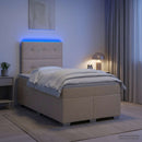vidaXL Boxspring ágy matraccal Krémszínű 120 x 190 cm Szövet