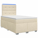 vidaXL Boxspring ágy matraccal Krémszínű 120 x 190 cm Szövet
