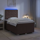 vidaXL Boxspring ágy matraccal Sötét Barna 120 x 200 cm Szövet