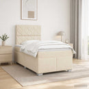 vidaXL Boxspring ágy matraccal Krémszínű 120 x 200 cm Szövet
