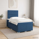 vidaXL Boxspring ágy matraccal LED szalagokkal Kék 120 x 190 cm Szövet