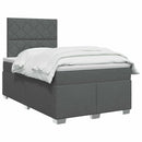 vidaXL Boxspring ágy matraccal Sötétszürke 120 x 200 cm Szövet